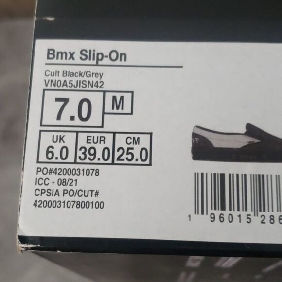 New Vans BMX Slip‎ On Cult Black Grey Sneakers - Picture 11 of 11